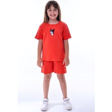 Ribana Beybi Overlok Detaylı Kuromi Nakışlı Alt-Üst Takım