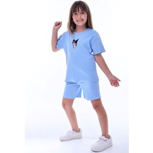 Ribana Beybi Overlok Detaylı Kuromi Nakışlı Alt-Üst Takım