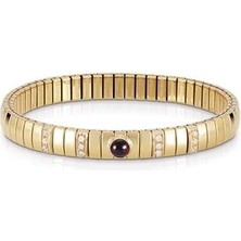 Bileklik Altın  In çelik, 925 Sterling Gümüş, Cz ve 1 Taş Garnet