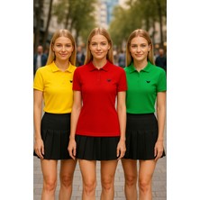 Kadın Yazlık 3 Lü Paket Basic Arma Polo Yaka Tişört