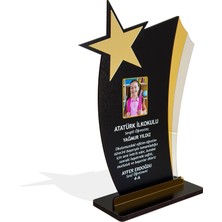 Kişiye Özel Plaket - Ahşap Plaket - Mezuniyet Hatırası - Okul Plaketi - 22CM x 12CM - Siyah PLKT1003S