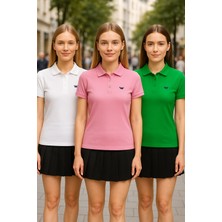 Kadın Yazlık 3 Lü Paket Basic Arma Polo Yaka Tişört