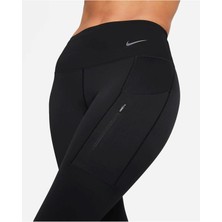 Nike Go Firm Support Mid Rise Cropped Training Kadın Crop Tayt Siyah