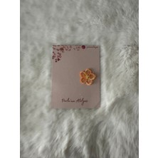 Az Saçlı ve Saçsız  Bebek Tokası(Turuncu Çiçek)