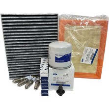 Ford Fiesta 1.25 1.4 1.6 Benzinli Filtre Bakım Seti 2002-2008 Hava+Yağ+K.polen Filtresi+Buji Seti