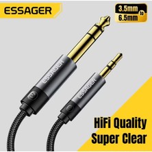 Essager 3-Metre 3.5mm To 6.5mm Ses Kablosu Hi-Fi Ses+Dac Çip+Hasır Örgülü Sağlam Trs Jack Aux Stereo Ses Kablosu