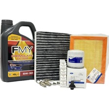 Ford Fiesta 1.4 1.6 Benzinli Filtre Bakım Seti 2002-2008 Hava+Yağ+K.polen+Buji Seti+Motor Yağı