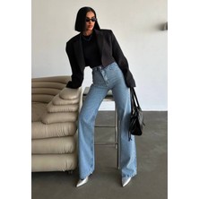 Tasarım Pinterst Model Kot Pantolon Jeans Ithal Kumaş Kalite Palazzo Pantolon