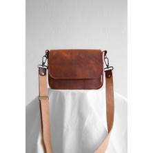 Oh Deer Leather Hakiki Deri Omuz Çantası |Kahverengi - Frisco Deri