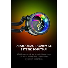 Gametech Hydra AHD360B Argb Aynalı Fan 360MM Sonsuzluk Aynalı Siyah Sıvı Soğutma