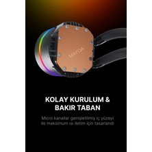 Gametech Hydra AHD360B Argb Aynalı Fan 360MM Sonsuzluk Aynalı Siyah Sıvı Soğutma