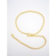 Kare Tokalı Zincir Kadın Kemer, Elbise, Gömlek, Pantolon, Şort Kemeri