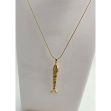 Balık Model Ince Zincir Gold Çelik Kolye