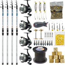 Yekoutdoor Full Çeşit 4'lü Okuma Göl Seti Kendo Sea Power Surf 4.20M 100-250GR Olta Kamışı&okuma Revenger Rv-65 Fd Olta Makinesi