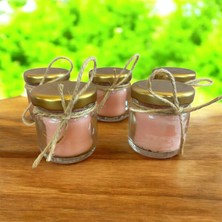 Dekoratif Pembe Soya Mumu El Yapımı Mum , Cam Kavanoz Özel Günlerinize,nikah,nişan,doğum Günü ve Tüm Özel Günlerinize Hediyelik