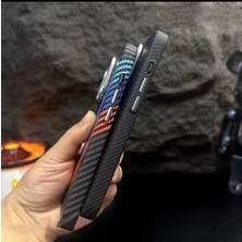 Apple Iphone 14 Pro Max Uyumlu Lux Carbon Fiber Magsafe Metal Kılıf Ultra Hafif Ince Manyetik Kapak.