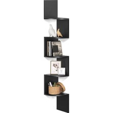 Köşe Rafı, 5 Raflı Duvar Rafı, Asma Raf, Mutfak, Yatak Odası, Oturma Odası, Çalışma Odası, Ofis Için, Siyah LBC20BK