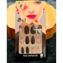 Monalisa Home Lüks Çift Renk Figürlü Takma Tırnak
