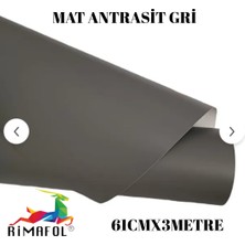 Rimafol Mat Antrasit Gri Yapışkanlı Folyo Mutfak Dolap ve Mobilya Kaplama Folyosu 61CMX3METRE