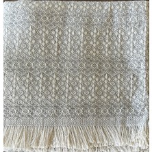 Ilmeki Destina Gri Koltuk Örtüsü / Yatak Örtüsü / Pike – 170X210 cm – %100 Geri Dönüştürülmüş Iplik – Şık ve Doğal Dokuma
