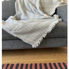 Ilmeki Destina Gri Koltuk Örtüsü / Yatak Örtüsü / Pike – 170X210 cm – %100 Geri Dönüştürülmüş Iplik – Şık ve Doğal Dokuma