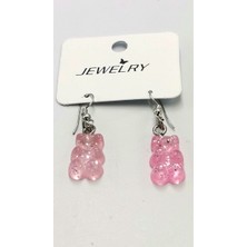 Açık Pembe Renkli Ayıcık Küpe