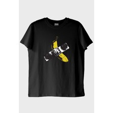 Nuugg Taped Banana Baskılı Eğlenceli Muz Tasarımlı Siyah Tişört (M)