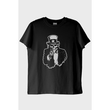 Nuugg Şapkalı Iskelet Baskılı Siyah Tişört (Xs)