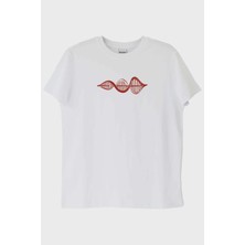 Nuugg Kırmızı Dna Baskılı Beyaz Tişört (Xs)