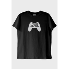 Nuugg I Paused My Game Siyah Tişört Oyun Kumandası Tasarımı (Xs)