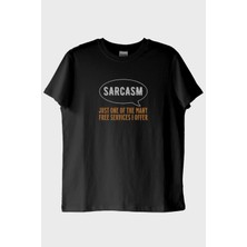 NUUGG Sarcasm Baskılı Tasarım Siyah Tişört