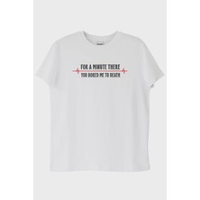 Nuugg You Bored Me To Death Tasarımlı Baskılı Beyaz Tişört (S)