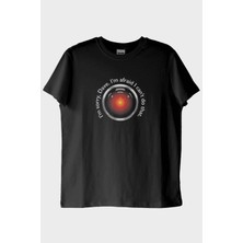 NUUGG I'm Sorry Dave Bilimkurgu Temalı Baskılı Siyah Tişört