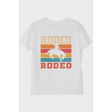 Nuugg Rodeo Retro Vintage Baskılı Beyaz Tişört (Xs)