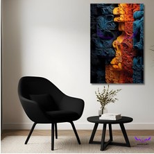 Tekli Dikey Kanvas Modern Duvar Tablosu Çok Renkli Mozaik Desenler