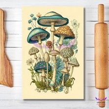 Tekli Dikey Kanvas Soyut Duvar Tablosu Çok Renkli Mantarlar