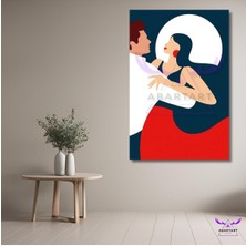 Tekli Dikey Kanvas Modern Duvar Tablosu Dans Eden Çift