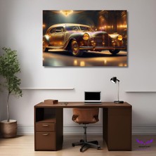 Tekli Yatay Kanvas Duvar Tablosu Antika Model Araba