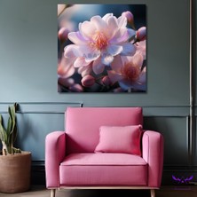 Tekli Kare Kanvas Modern Duvar Tablosu Pembe Yıldız Çiçeği