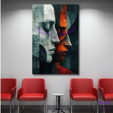 Tekli Dikey Kanvas Psikoloji Tabloları Soyut Insanlar
