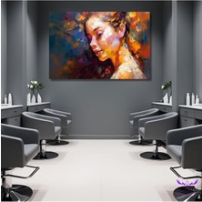 Tekli Yatay Kanvas Modern Duvar Tablosu Güzellik Merkezi Aşağıya Bakan Kadın