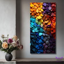 Tekli Panoramik Dikey Kanvas Çok Renkli Taşlar