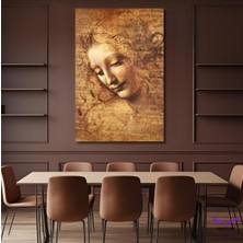 Tekli Dikey Kanvas Leonardo Da Vinci La Scapigliata Tablosu