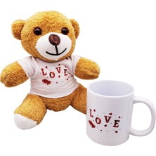 Cona Home Love Baskılı Kahverengi Ayıcık ve Kupa Hediye Seti