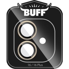 Buff iPhone 16 Plus / iPhone 16 Metal Kamera Lens Koruyucu V2 - Gri