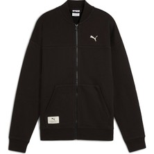 Puma Class Kadın Siyah Ceket.01 Uzun Kol Full-Zip Rahat Kesim Spor Tasarım