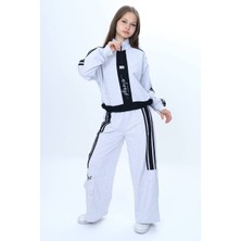 Kız Çocuk 2 Iplik Yarım Fermuarlı Garnili Eşofman Takımı %100 Pamuk Rahat KALIP-EŞT-0001