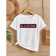 Kız Çocuk Bisiklet Yaka Baskılı T-Shirt - Beyaz