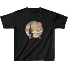 Çocuk Unisex Baskılı T-Shirt - Siyah