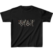 Unisex Çocuk Baskılı T-Shirt - Siyah